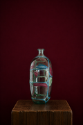 Hand Engraved & Hand Painted Glass Vase | Contemporary Art Glass | One-of-a-Kind Statement Decor