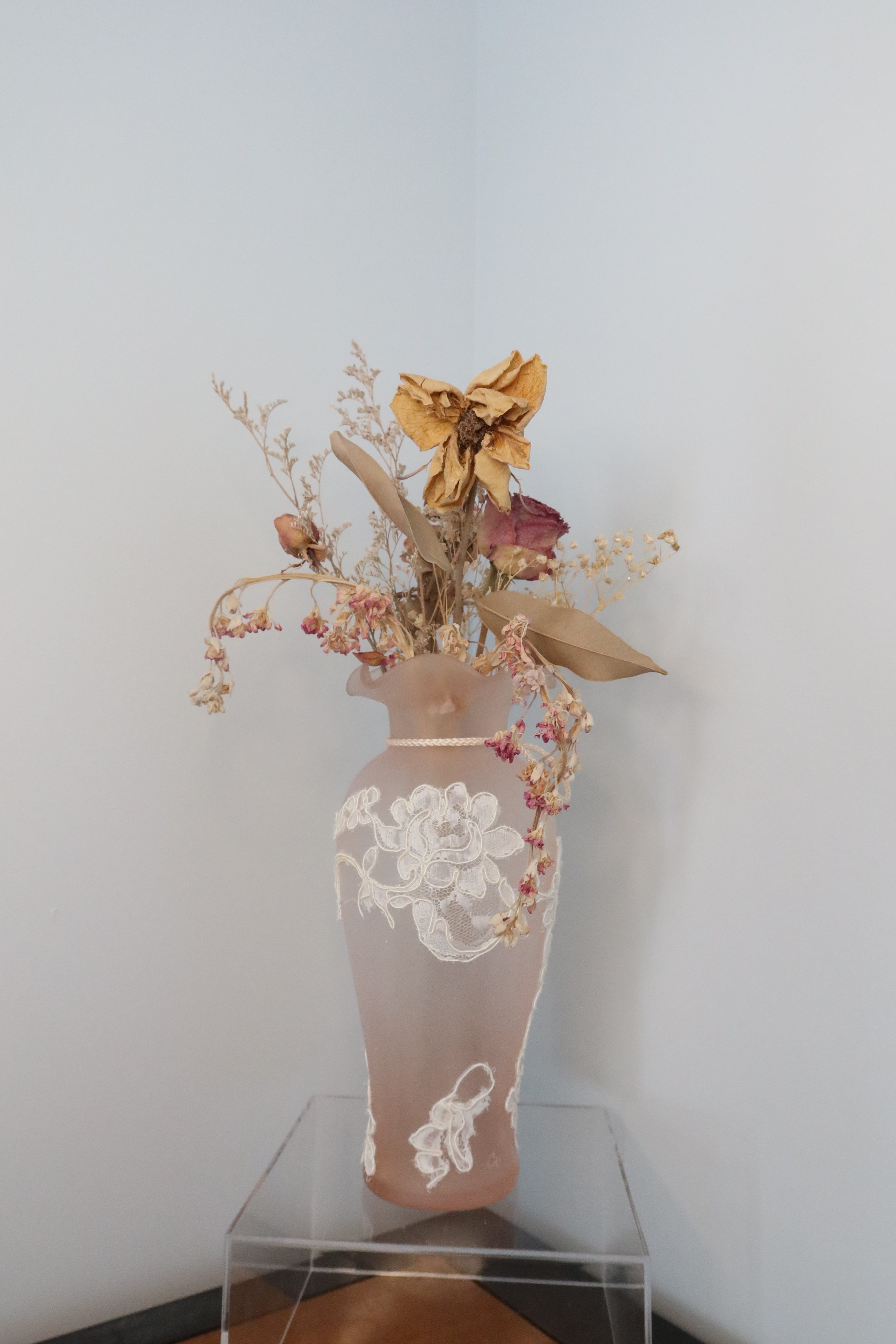 Blush Sculpture | Pink Upcycled Vase | Preserved Flower Bouquet | Flower Art | Sustainable Art