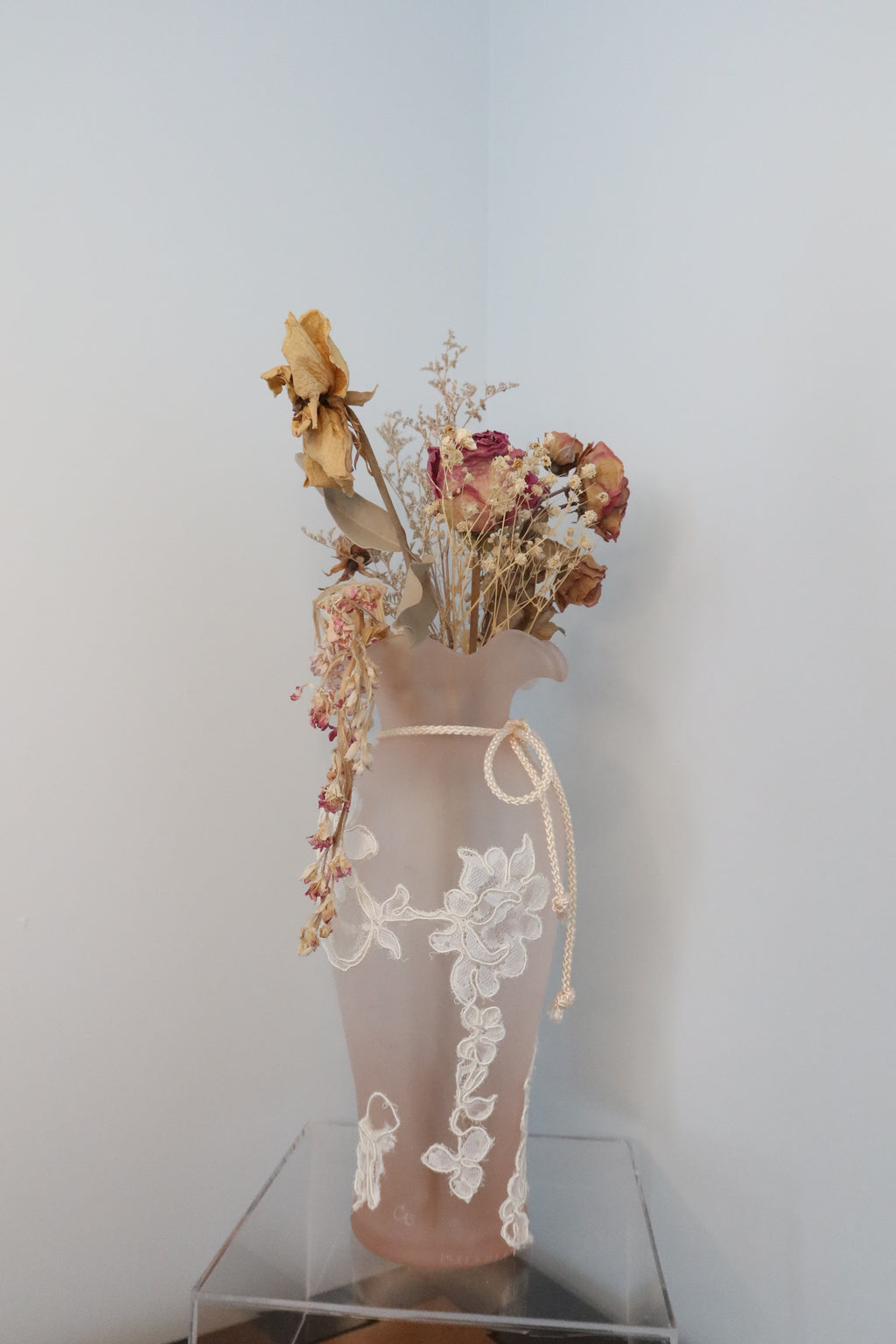 Blush Sculpture | Pink Upcycled Vase | Preserved Flower Bouquet | Flower Art | Sustainable Art