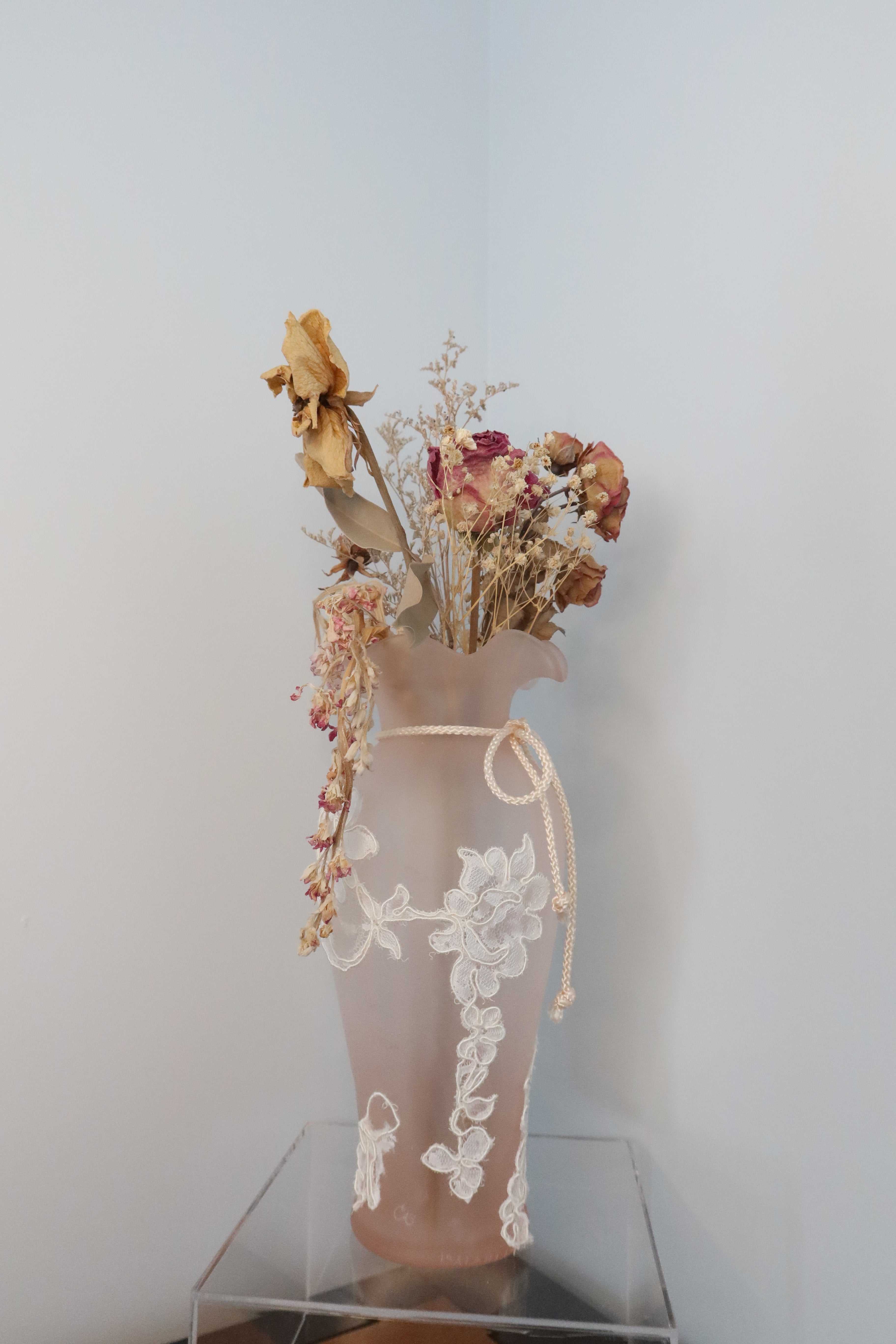 Blush Sculpture | Pink Upcycled Vase | Preserved Flower Bouquet | Flower Art | Sustainable Art