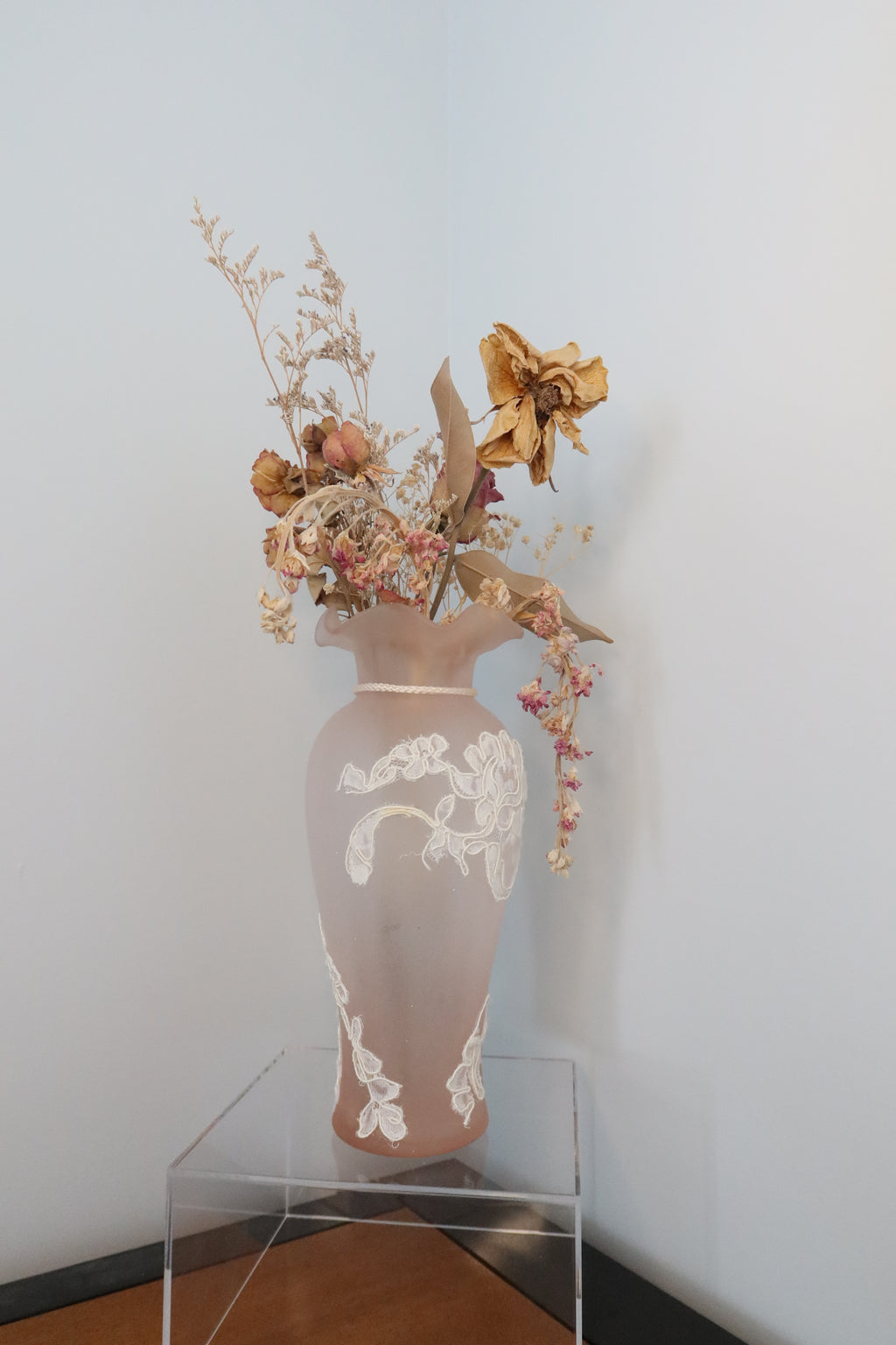 Blush Sculpture | Pink Upcycled Vase | Preserved Flower Bouquet | Flower Art | Sustainable Art