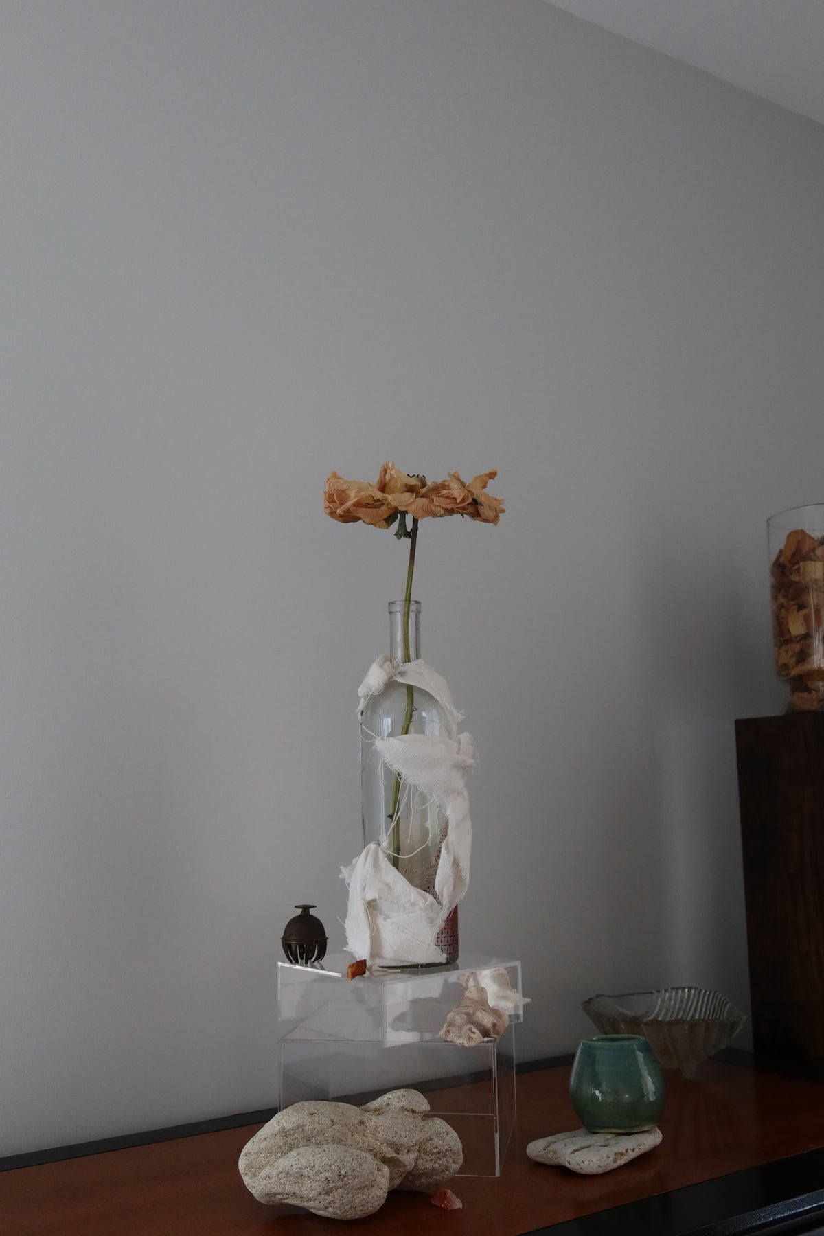 Glass Art | Painted Frost Glass Bottle | Upcycled Bottle | Upcycled Vase