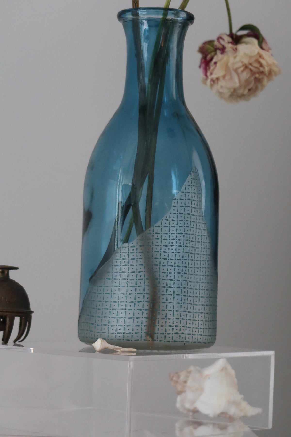 Breath of Fresh Air | Hand Engraved & Hand Painted Glass Vase | Contemporary Art Glass | One-of-a-Kind Statement Decor (Copy)