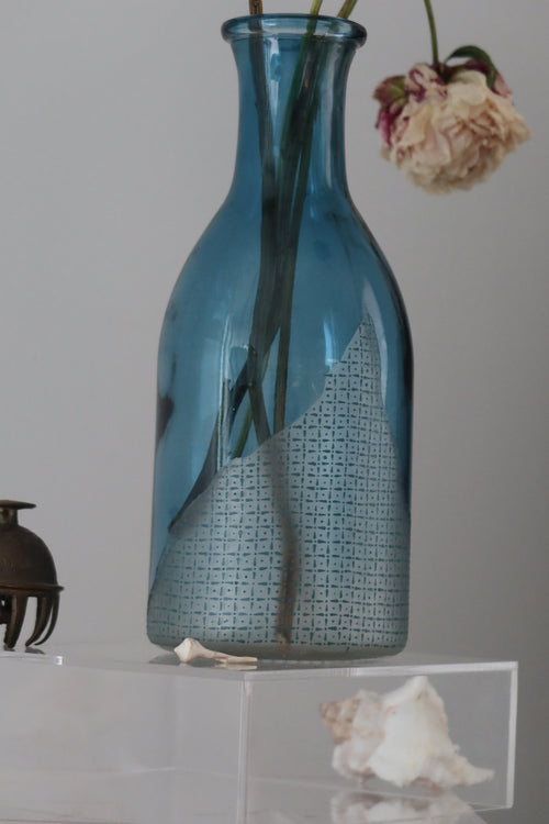 Breath of Fresh Air | Hand Engraved & Hand Painted Glass Vase | Contemporary Art Glass | One-of-a-Kind Statement Decor (Copy)