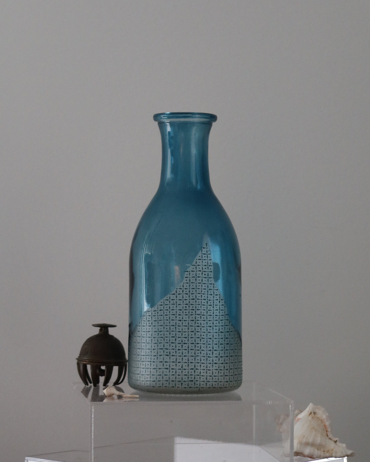 Breath of Fresh Air | Hand Engraved & Hand Painted Glass Vase | Contemporary Art Glass | One-of-a-Kind Statement Decor (Copy)