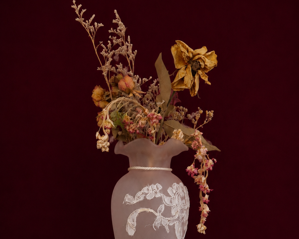Blush Sculpture | Pink Upcycled Vase | Preserved Flower Bouquet | Flower Art | Sustainable Art