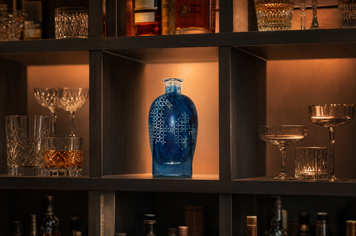 Blue Glass Vase | Glass Art | Upcycled Bottle | Bottle Art