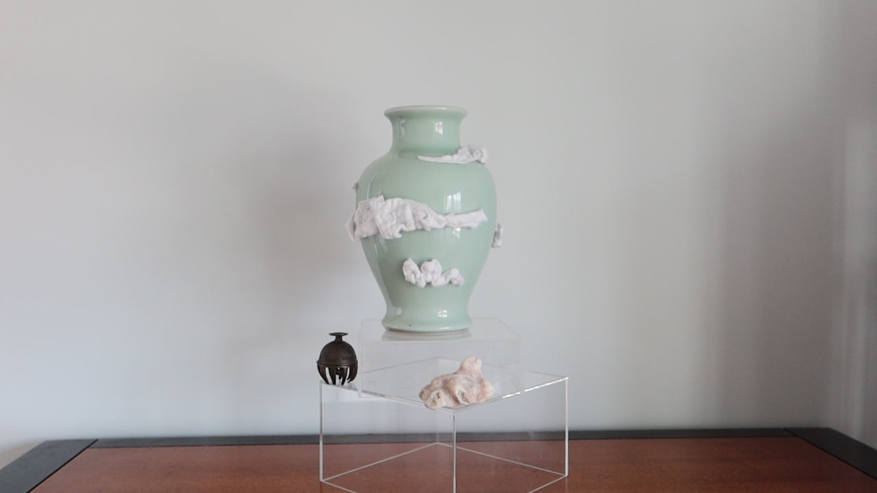 Upcycled Ceramic Vase | Mixed Media Fiber Art | One-of-a-Kind Statement Decor